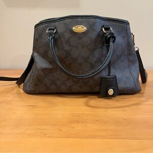 Coach Margot Signature Brown Carryall Bag - Coated Canvas - small size